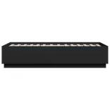 fekete szerelt fa ágykeret LED-del 75x190 cm