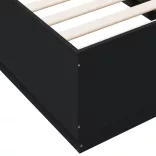 fekete szerelt fa ágykeret LED-del 75x190 cm