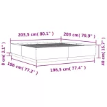 fekete szerelt fa ágykeret 200 x 200 cm