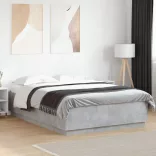 betonszürke szerelt fa ágykeret 120 x 200 cm