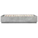 betonszürke szerelt fa ágykeret 120 x 200 cm