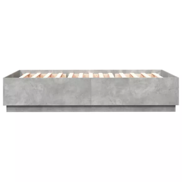 betonszürke szerelt fa ágykeret 120 x 200 cm