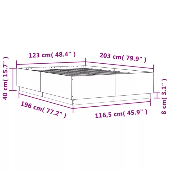 betonszürke szerelt fa ágykeret 120 x 200 cm