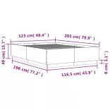 barna tölgyszínű szerelt fa ágykeret 120 x 200 cm