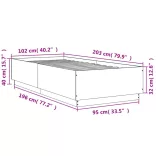 fekete szerelt fa ágykeret 100 x 200 cm