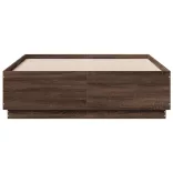 barna tölgyszínű szerelt fa ágykeret 135 x 190 cm