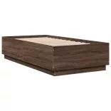 barna tölgyszínű szerelt fa ágykeret 90 x 190 cm