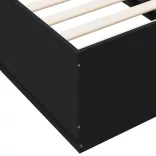 fekete szerelt fa ágykeret 75 x 190 cm
