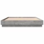 betonszürke ágykeret LED-világítással 150x200 cm