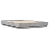 betonszürke szerelt fa ágykeret 150 x 200 cm