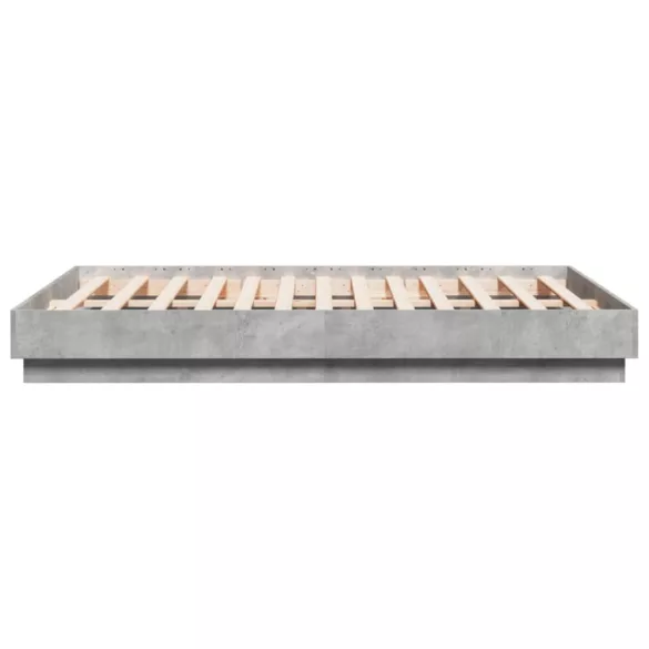 betonszürke szerelt fa ágykeret 135 x 190 cm