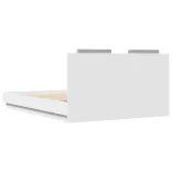 fehér ágykeret fejtámlával és LED-világítással 120 x 200 cm