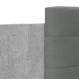 betonszürke ágykeret fejtámlával és LED-világítással 100x200 cm