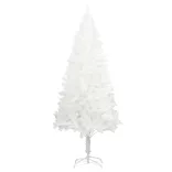 fehér műkarácsonyfa élethű tűlevelekkel 240 cm