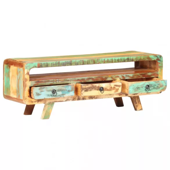 tömör újrahasznosított fa TV-szekrény 117 x 30 x 41 cm