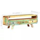 tömör újrahasznosított fa TV-szekrény 117 x 30 x 41 cm