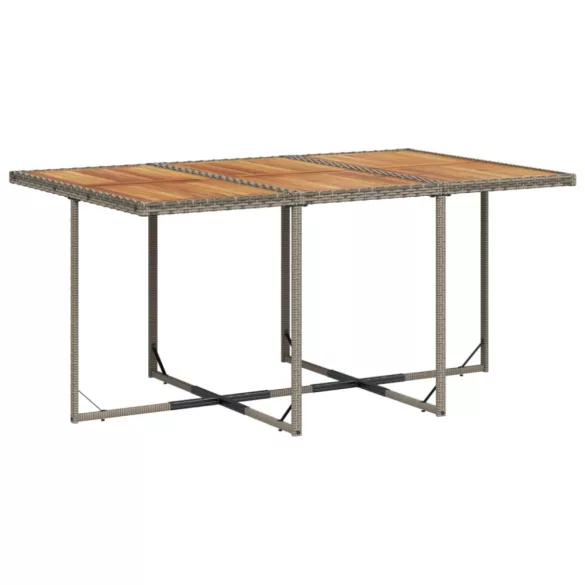 7 részes szürke polyrattan kerti étkezőgarnitúra párnával