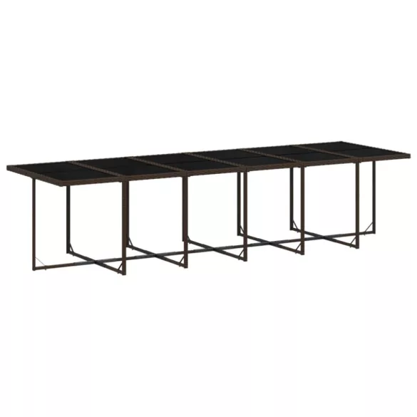 13 részes barna polyrattan kerti ülőgarnitúra párnákkal