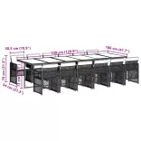13 részes szürke polyrattan kerti étkezőgarnitúra párnákkal