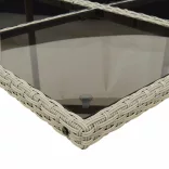 7 részes világosszürke polyrattan kerti étkezőszett párnával