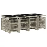 13 részes szürke polyrattan kerti étkezőgarnitúra párnákkal