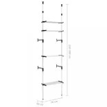 alumínium teleszkópos szekrényrendszer polcokkal