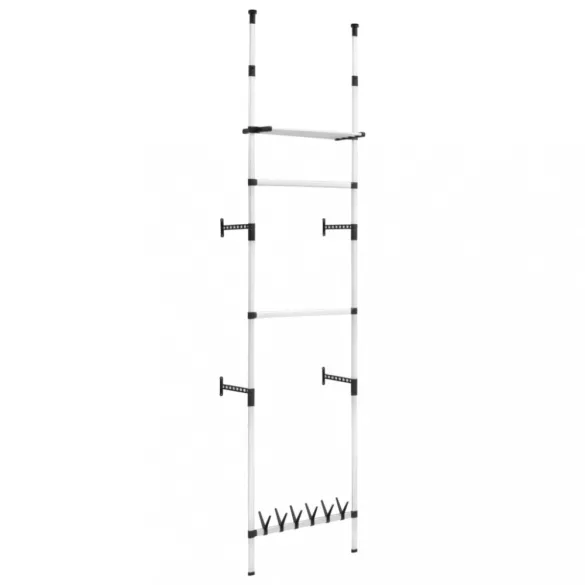 alumínium teleszkópos szekrényrendszer rudakkal és polccal