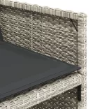 7 részes világosszürke polyrattan kerti étkezőszett párnával