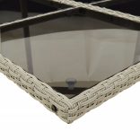 9részes világosszürke polyrattan kerti étkezőgarnitúra párnával