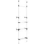 alumínium teleszkópos szekrényrendszer rudakkal és polccal