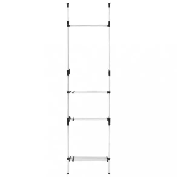 alumínium teleszkópos szekrényrendszer rudakkal és polccal