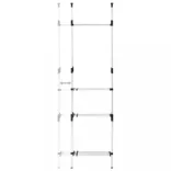 alumínium teleszkópos szekrényrendszer rudakkal és polccal