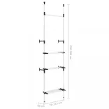 alumínium teleszkópos szekrényrendszer rudakkal és polccal