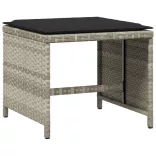 11 részes világosszürke polyrattan kerti ülőgarnitúra párnákkal