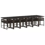 13 részes barna polyrattan kerti ülőgarnitúra párnákkal