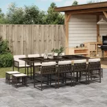 13 részes barna polyrattan kerti ülőgarnitúra párnákkal