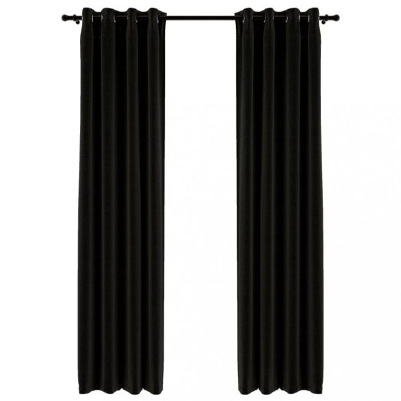 2 db antracitszürke, vászonhatású sötétítőfüggöny 140 x 225 cm