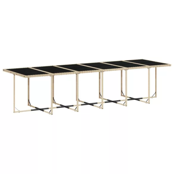 13 részes fekete polyrattan kerti ülőgarnitúra párnákkal