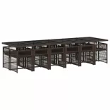 13 részes barna polyrattan kerti ülőgarnitúra párnákkal