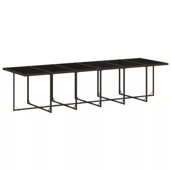 13 részes barna polyrattan kerti ülőgarnitúra párnákkal