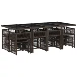 13 részes barna polyrattan kerti ülőgarnitúra párnákkal