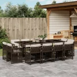 13 részes barna polyrattan kerti ülőgarnitúra párnákkal