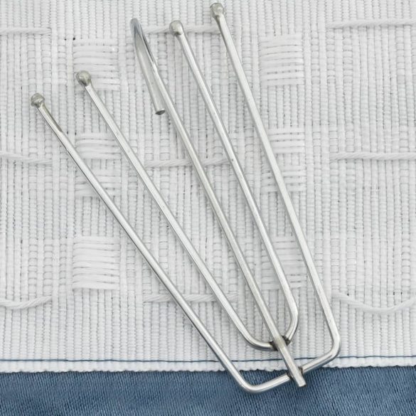 2 db kék vászonhatású sötétítőfüggöny kampókkal 140 x 175 cm