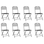 9 részes antracitszürke fémháló kerti étkezőgarnitúra