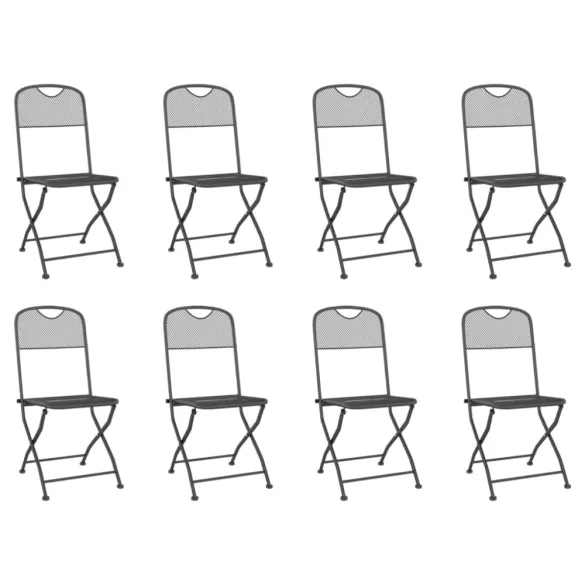 9 részes antracitszürke fémháló kerti étkezőgarnitúra