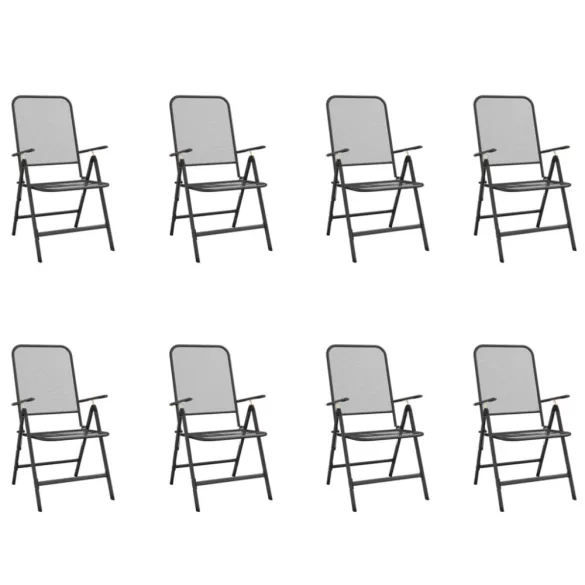 9 részes antracitszürke fémháló kerti étkezőgarnitúra