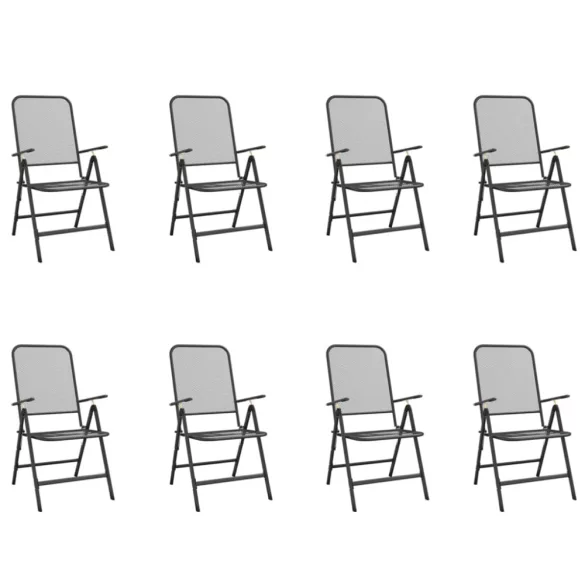 9 részes antracitszürke fémháló kerti étkezőgarnitúra