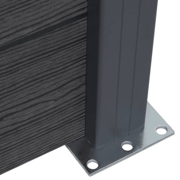 szürke WPC kerítéspanelszett 180 x 186 cm