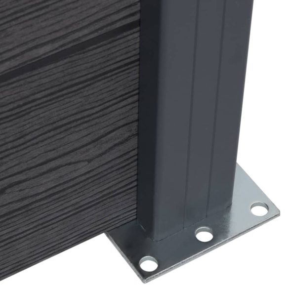 szürke WPC kerítéspanelszett 526 x 186 cm