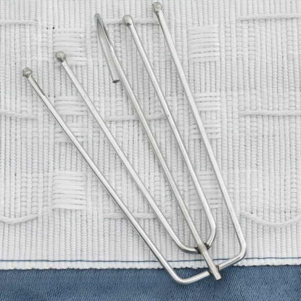 2 db kék vászonhatású sötétítőfüggöny kampókkal 140 x 225 cm